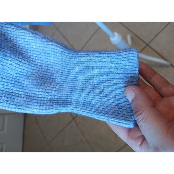 J Crew Womens Sweater Medium Blue Gray Alpaca Merino Wool Blend Textured Cozy - Picture 5 of 15